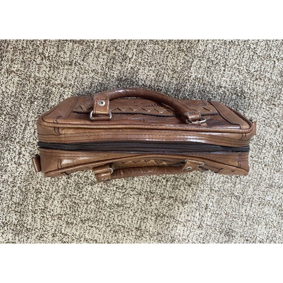 Force Ten Vintage Leather Hand Tooled Handbag - Picture 4 of 8